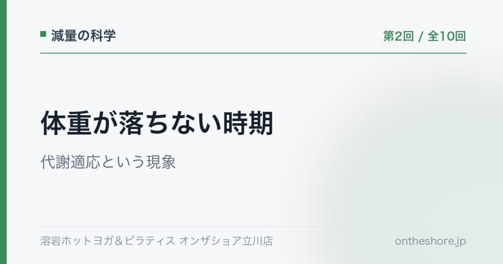 減量の科学 第2回 体重が落ちない時期代謝適応という現象|オンザショア立川店 | オンザショア立川店 立川駅徒歩1分年中無休の溶岩ホットヨガスタジオ 減量の科学 第2回 体重が落ちない時期代謝適応という現象|オンザショア立川店 立川駅徒歩1分年中無休の溶岩ホットヨガスタジオ