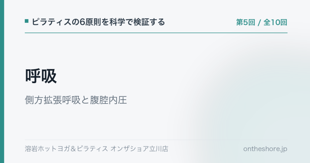 ピラティスの6原則を科学で検証する 第5回 呼吸側方拡張呼吸と腹腔内圧|オンザショア立川店 | オンザショア立川店 立川駅徒歩1分年中無休の溶岩ホットヨガスタジオ ピラティスの6原則を科学で検証する 第5回 呼吸側方拡張呼吸と腹腔内圧|オンザショア立川店 立川駅徒歩1分年中無休の溶岩ホットヨガスタジオ