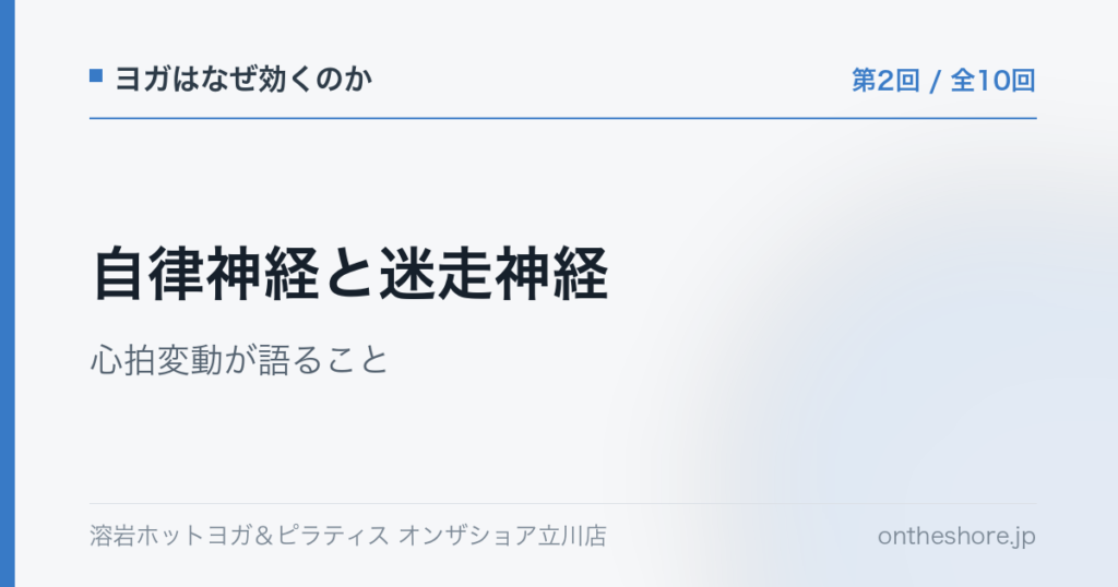ヨガはなぜ効くのか 第2回 自律神経と迷走神経心拍変動が語ること|オンザショア立川店 | オンザショア立川店 立川駅徒歩1分年中無休の溶岩ホットヨガスタジオ ヨガはなぜ効くのか 第2回 自律神経と迷走神経心拍変動が語ること|オンザショア立川店 立川駅徒歩1分年中無休の溶岩ホットヨガスタジオ