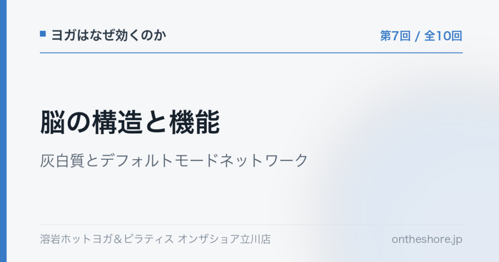 ヨガはなぜ効くのか 第7回 脳の構造と機能灰白質とデフォルトモードネットワーク|オンザショア立川店 | オンザショア立川店 立川駅徒歩1分年中無休の溶岩ホットヨガスタジオ ヨガはなぜ効くのか 第7回 脳の構造と機能灰白質とデフォルトモードネットワーク|オンザショア立川店 立川駅徒歩1分年中無休の溶岩ホットヨガスタジオ
