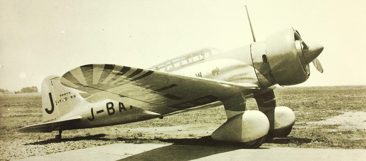 The Asahi Shimbun's Kamikaze-go, second prototype Mitsubishi Ki-15, an all-metal low-wing monoplane.