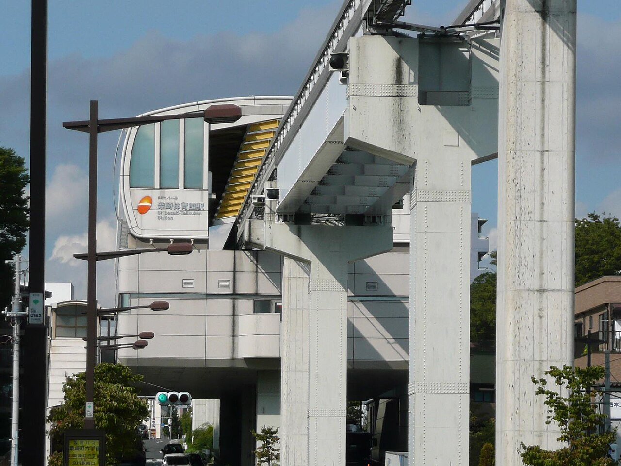 Shibasaki-Taiikukan Station on the Tama Monorail, whose name keeps the Edo village name Shibasaki